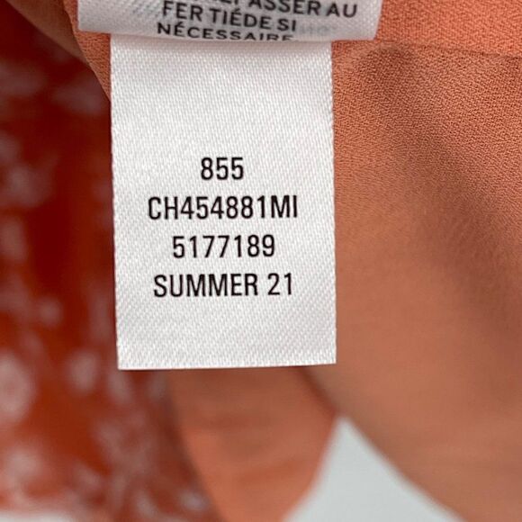 Chelsea28 Sleeveless V-Neck Smocked Tie Shoulder Mini Dress Coral White Medium - Picture 12 of 13